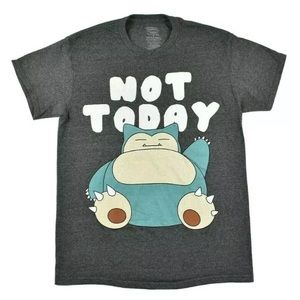 Gray Pokémon Snorlax “Not Today” Graphic T Size S
